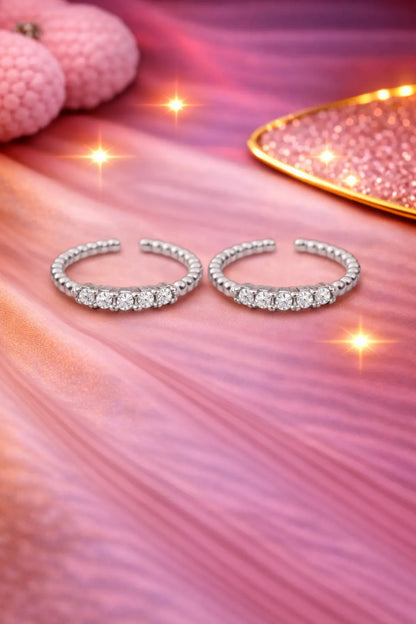 Celestia Bloom  Adjustable Toe Ring (Rose Gold Finish)-92.5 Silver