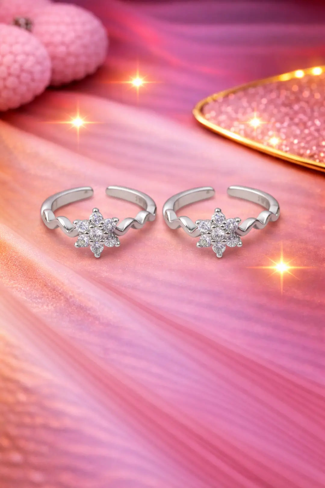 Radiant Bloom 925 Silver Adjustable Toe Ring