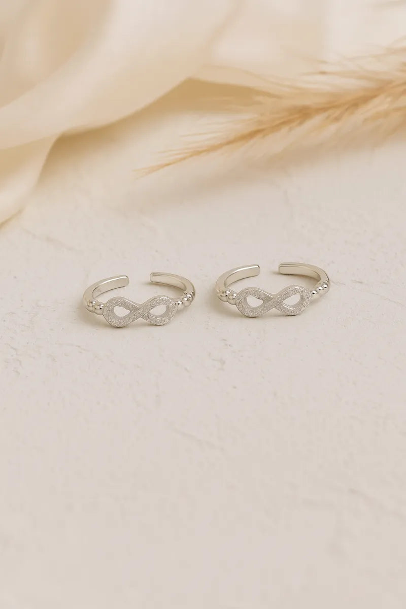 Infinity Spark 925 Silver Adjustable Toe Ring