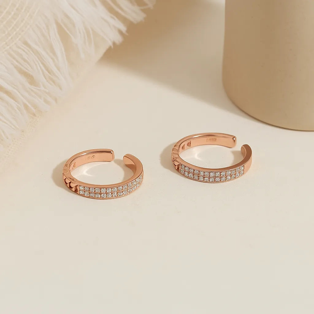 Classic Sparkle 925 Silver Adjustable Toe Ring