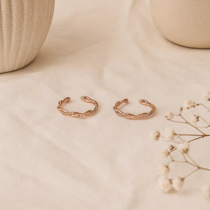Twisted Sparkle 925 Silver Adjustable Toe Ring