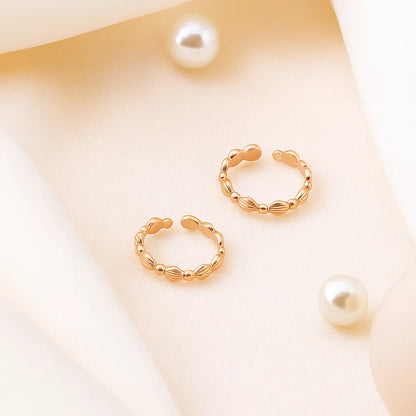 Elegant Bead Toe Ring - 925 Silver