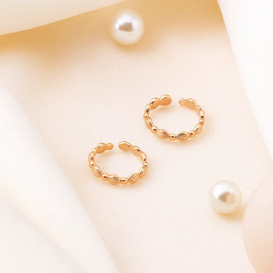 Elegant Bead Toe Ring - 925 Silver