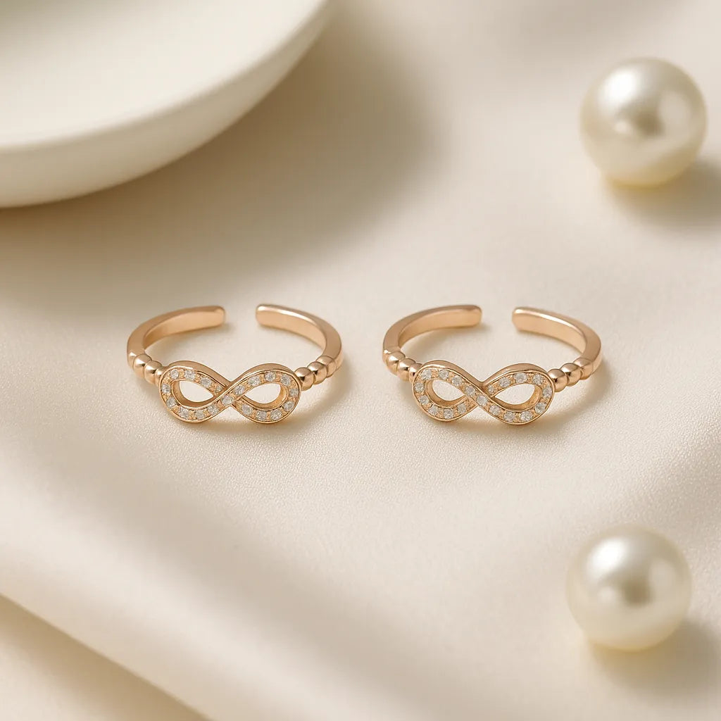 Infinity Spark 925 Silver Adjustable Toe Ring
