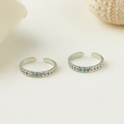 Azure Chain 925 Silver Adjustable Toe Ring