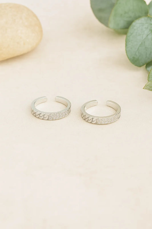 Chain Spark 925 Silver Adjustable Toe Ring