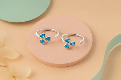Azure Blossom 925 Silver Adjustable Toe Ring (Rose Gold Finish)