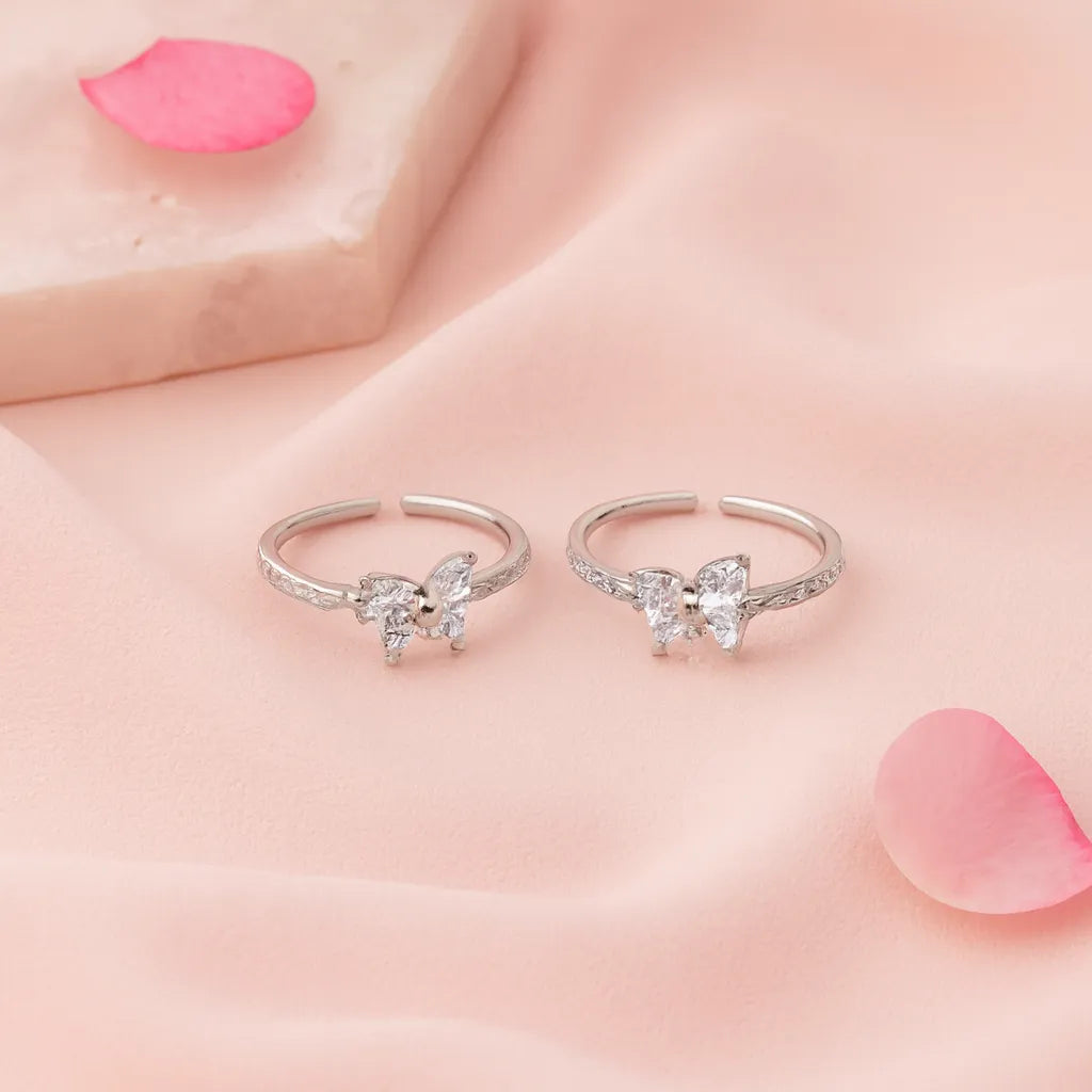 Ethereal Bloom Adjustable Toe Ring-925 Silver