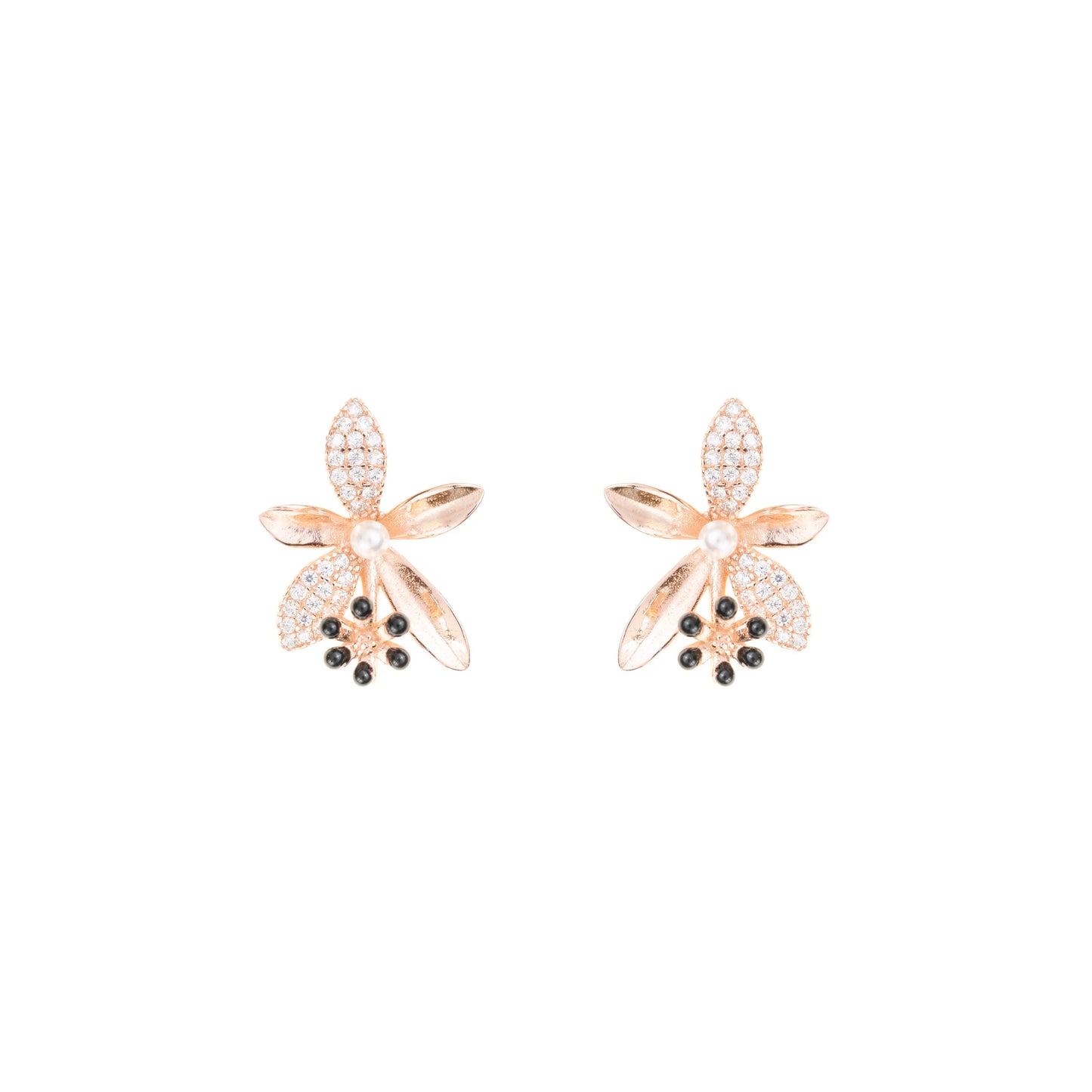 The Fleur Noire Earrings - 925 Silver