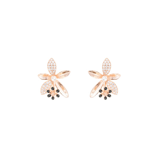 The Fleur Noire Earrings - 925 Silver