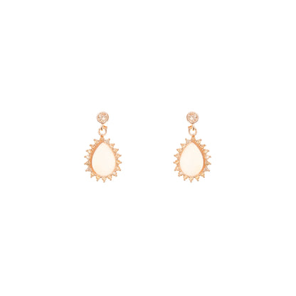 Luna Dew Teardrop Gemstone Earrings - 925 Silver