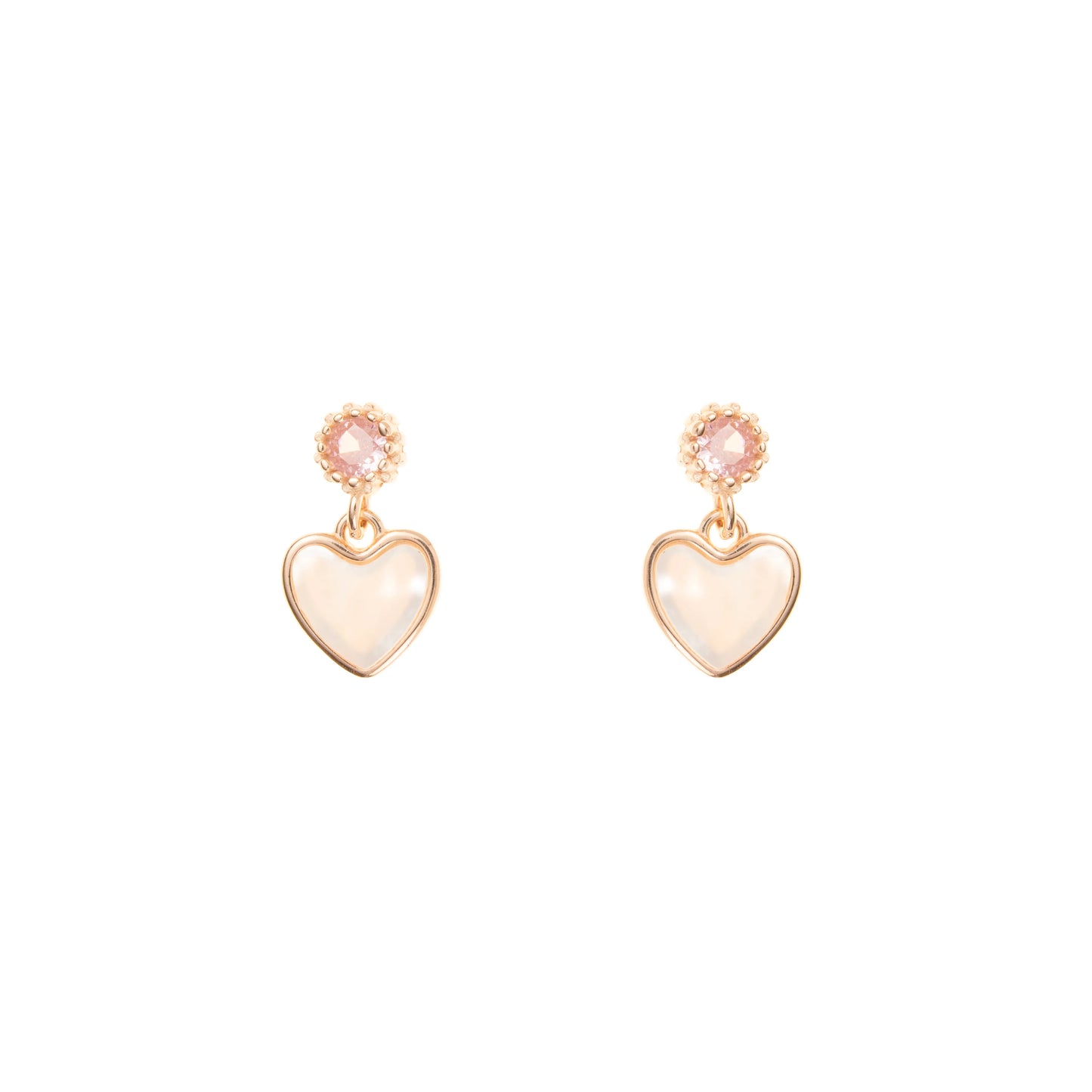The Blush Heart Bloom Earrings - 925 Silver