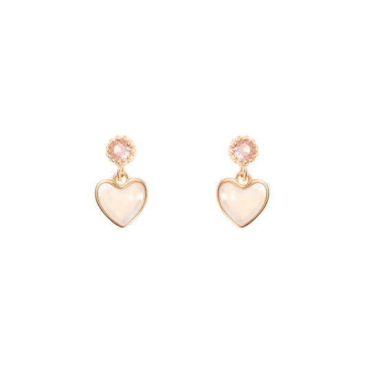 The Blush Heart Bloom Earrings - 925 Silver