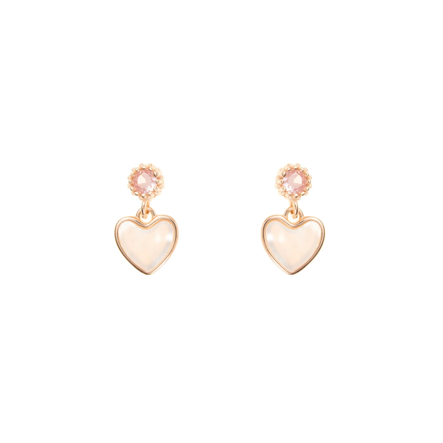 The Blush Heart Bloom Earrings - 925 Silver