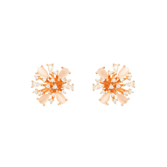 The Rosé Radiance Burst Earrings - 925 Silver