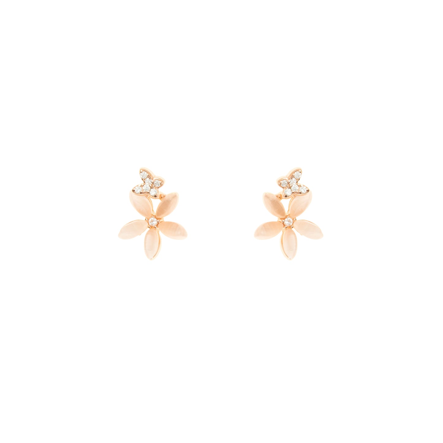 The Blossom Glint Rose Gold Earrings -925 Silver
