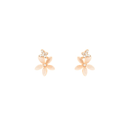 The Blossom Glint Rose Gold Earrings -925 Silver