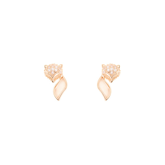 The Foxy Grace Rose Gold Earrings - 925 Silver
