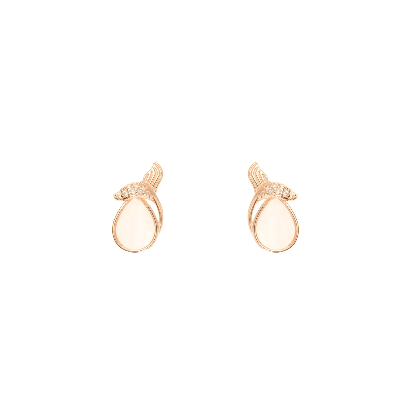 The Ethereal Dewdrop Rose Gold Earrings - 925 Silver