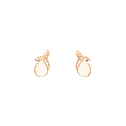 The Ethereal Dewdrop Rose Gold Earrings - 925 Silver