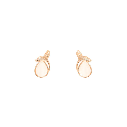 The Ethereal Dewdrop Rose Gold Earrings - 925 Silver