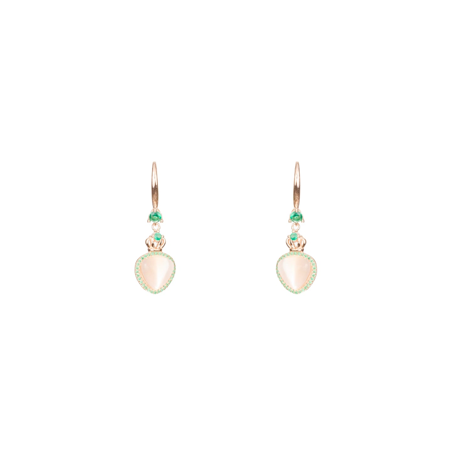 The Verdant Crown Heart  Earrings - 925 Silver