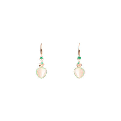 The Verdant Crown Heart  Earrings - 925 Silver