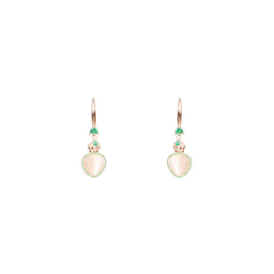 The Verdant Crown Heart  Earrings - 925 Silver
