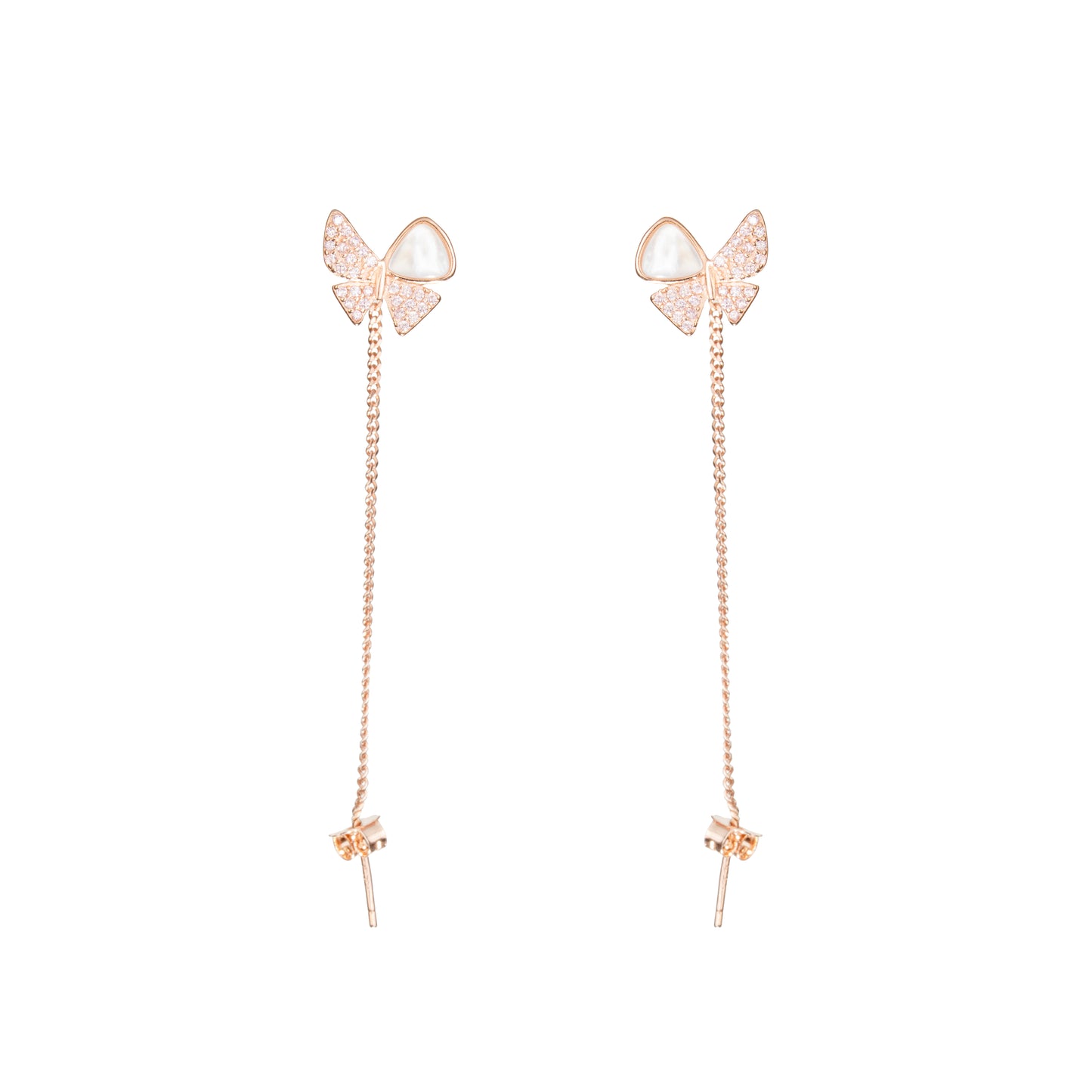 Butterfly Grace Drop Earrings - 925 Silver