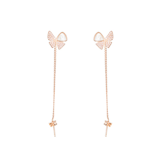 Butterfly Grace Drop Earrings - 925 Silver