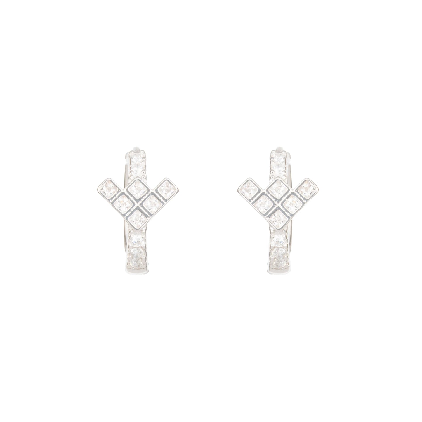 The Arrowlight Diamond Hoops Earrings - 925 Silver