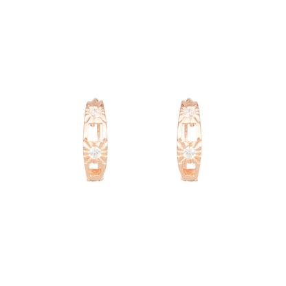 Aurora Bloom Rose Gold Hoops Earrings  - 925 Silver