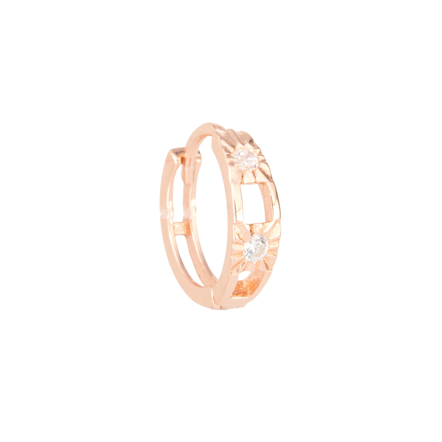 Aurora Bloom Rose Gold Hoops Earrings  - 925 Silver