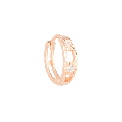 Aurora Bloom Rose Gold Hoops Earrings  - 925 Silver