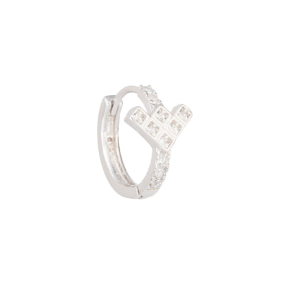 The Arrowlight Diamond Hoops Earrings - 925 Silver