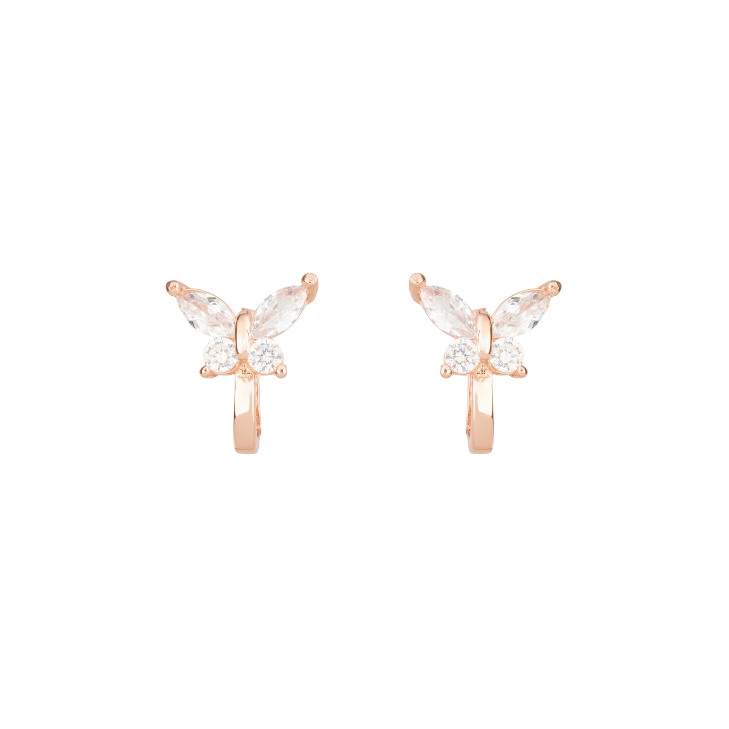Whispering Wings Butterfly Hoops Earrings -925 Silver