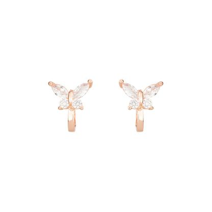Whispering Wings Butterfly Hoops Earrings -925 Silver
