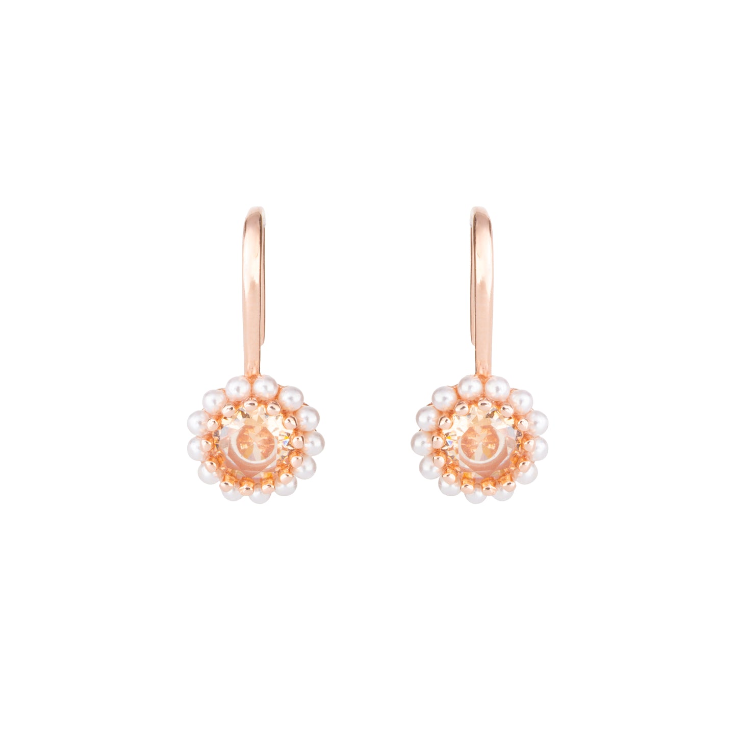 Pearla Halo Drop Earrings  - 925 Silver