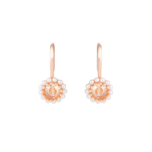 Pearla Halo Drop Earrings  - 925 Silver