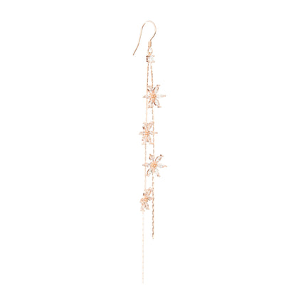 Celestial Bloom Rose Gold Starfall Earrings - 925 Silver