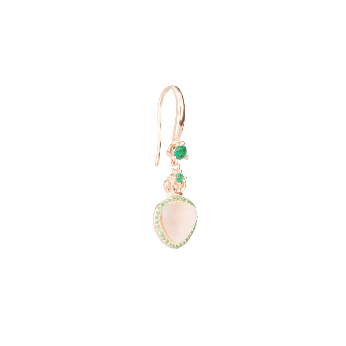 The Verdant Crown Heart  Earrings - 925 Silver