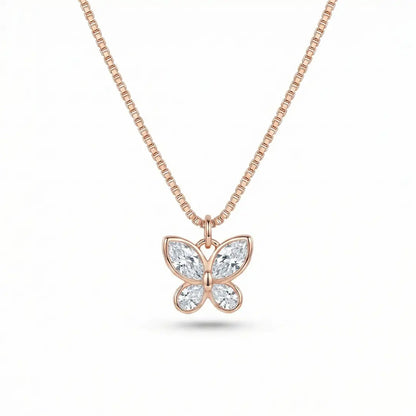 Butterfly Grace Necklace - 925 Silver rose gold