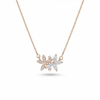 Floral Spark  Necklace - 925 Silver
