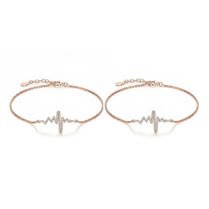 Rose Pulse Radiance Anklet - 925 Silver