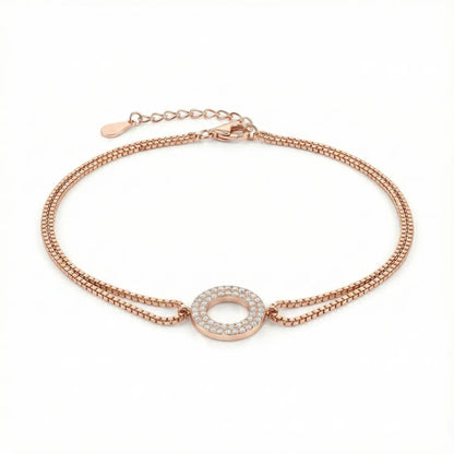 Celeste Halo Rose Gold Anklet - 925 Silver