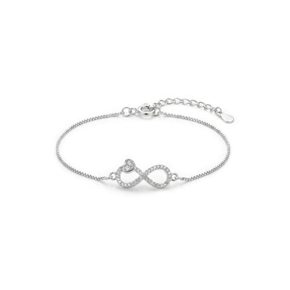 Eternal Heart Infinity Bracelet - 925 Silver