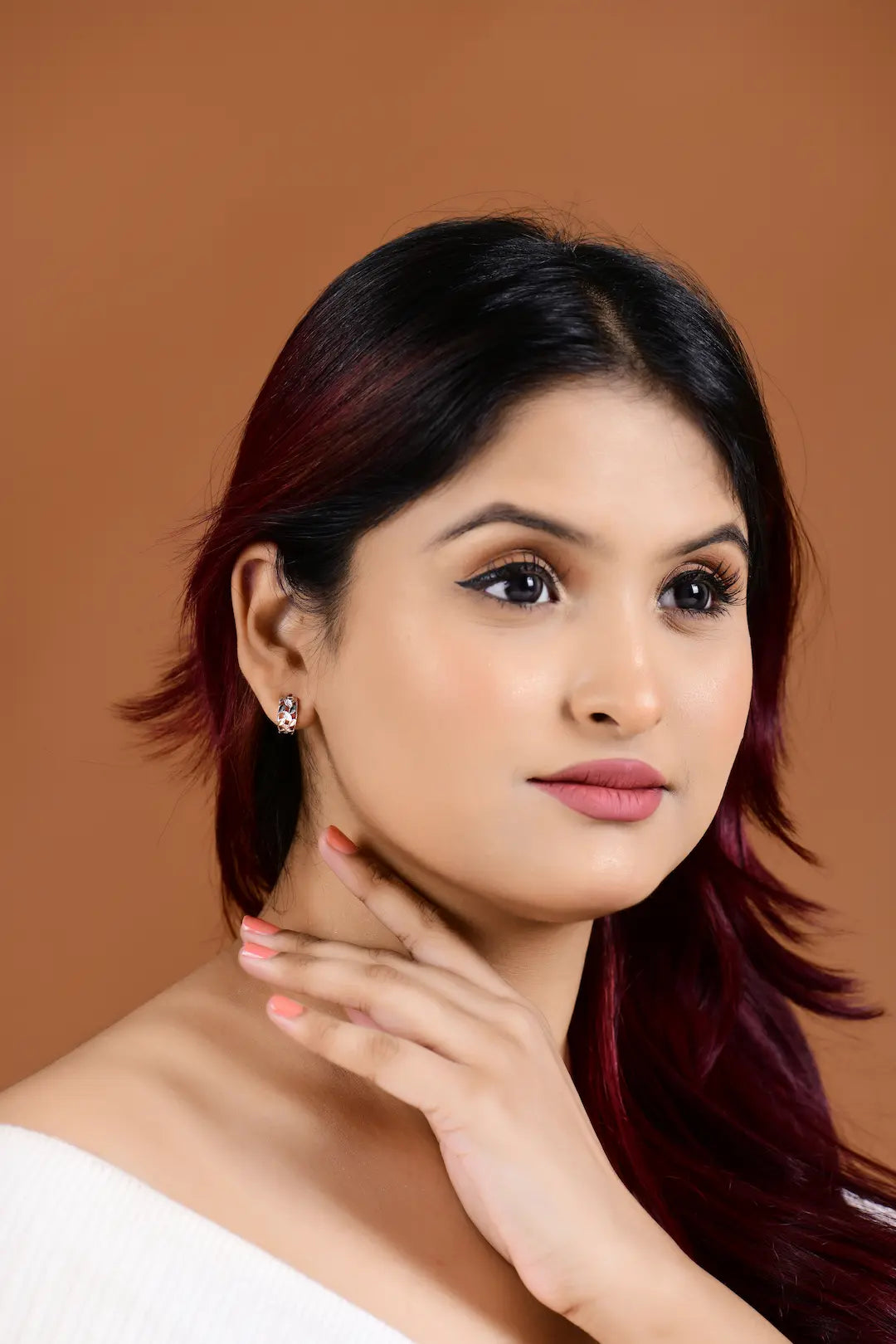 Luna Vine Silver Hoops Earrings  - 925 Silver