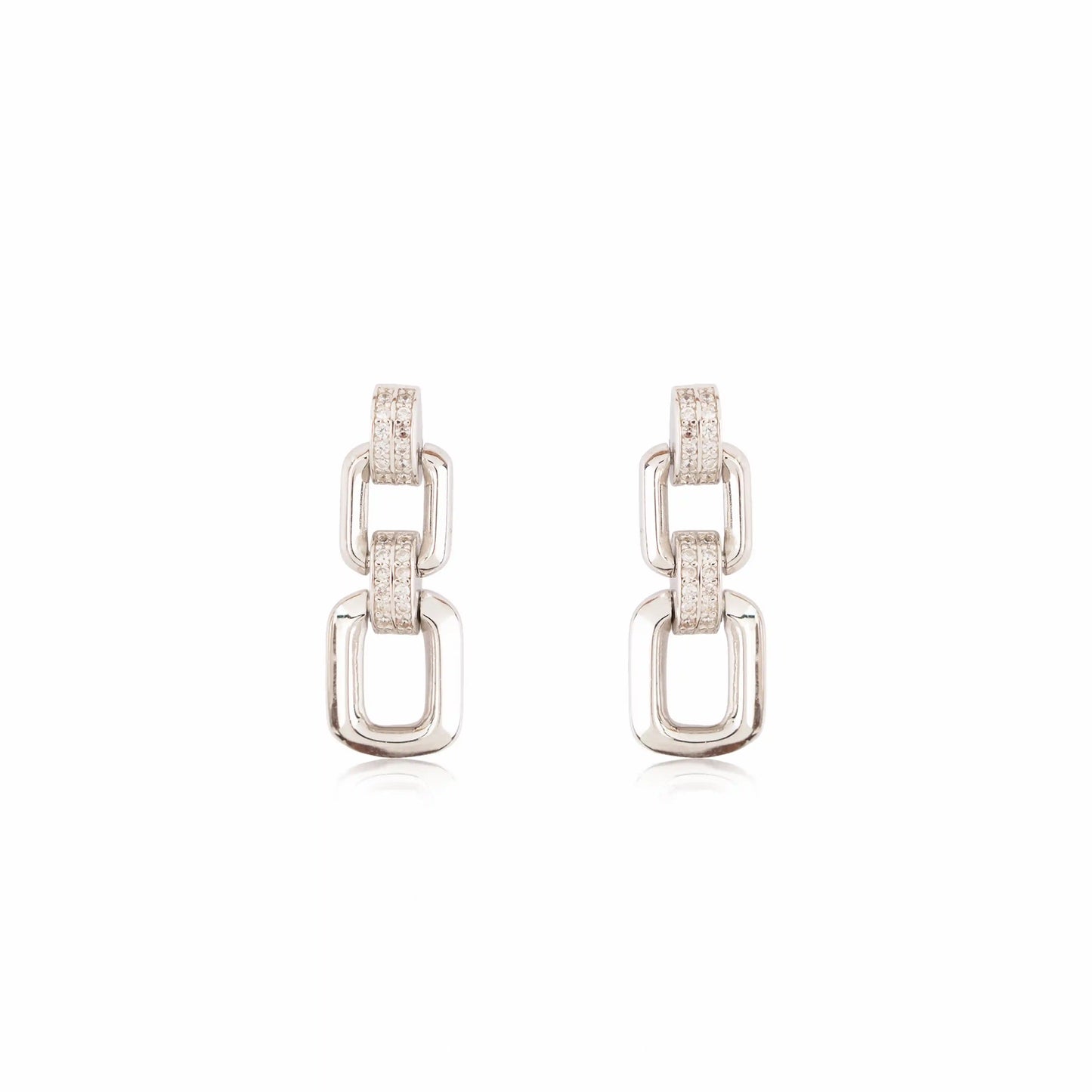 Infinity Link Rose Gold Earrings - 925 Silver