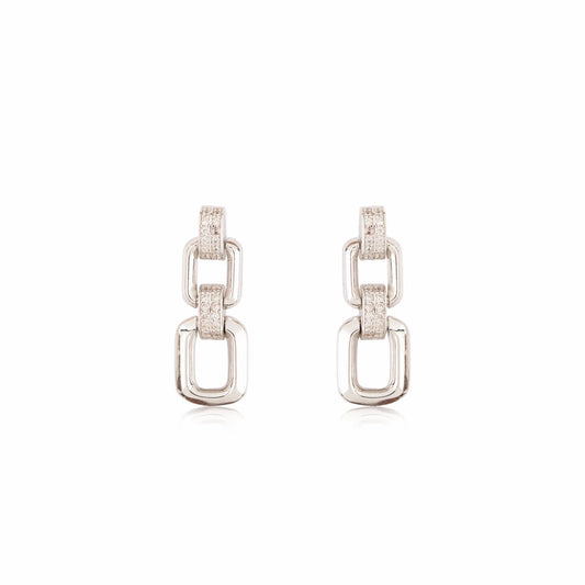 Infinity Link Rose Gold Earrings - 925 Silver