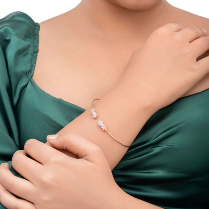 Aurora Bloom 925 Silver Adjustable Kada